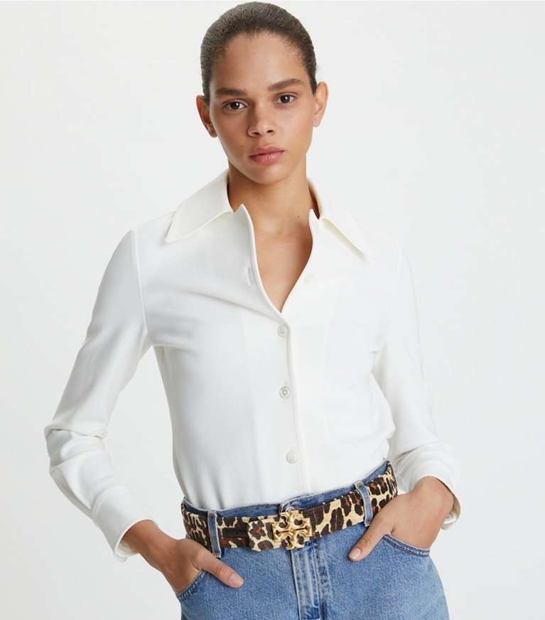 Tory Burch designer gürtel Eleanor Gürtel mit Leopardenmuster, 3,8 cm in Reva Leopard front