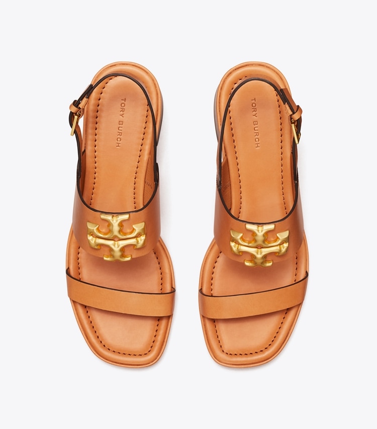 Tory Burch designer sandals Eleanor Heel Sandal in Brandy overhead
