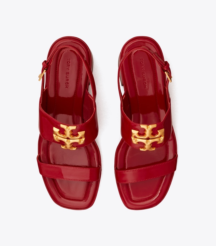 Tory Burch designer sandals Eleanor Heeled Sandal in TORY RED overhead