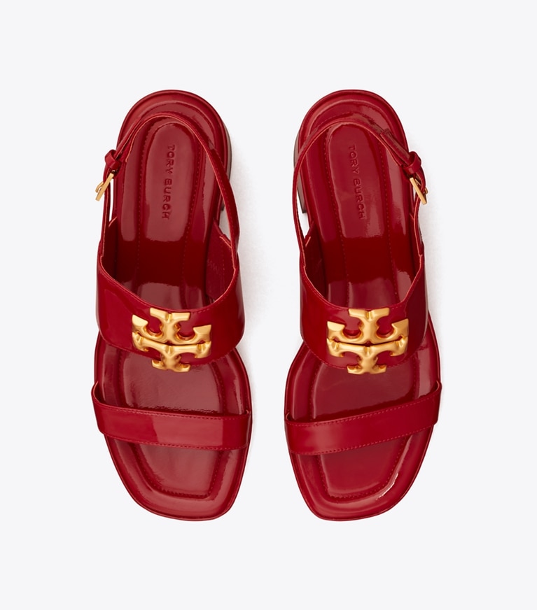 Tory Burch designer sandals Eleanor Heeled Sandal in TORY RED angle