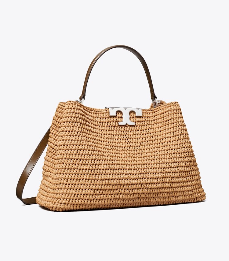 Tory Burch designer henkeltaschen Eleanor Henkeltasche aus Raffiabast in Honeycomb angle