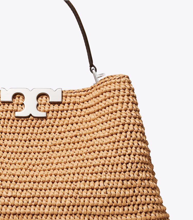 Tory Burch designer henkeltaschen Eleanor Henkeltasche aus Raffiabast in Honeycomb detail