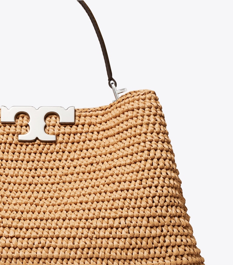 Tory Burch designer henkeltaschen Eleanor Henkeltasche aus Raffiabast in Honeycomb detail