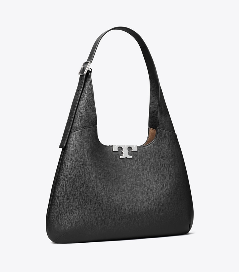 Tory Burch designer shoulder bags Eleanor Hobo Bag in BLACK angle