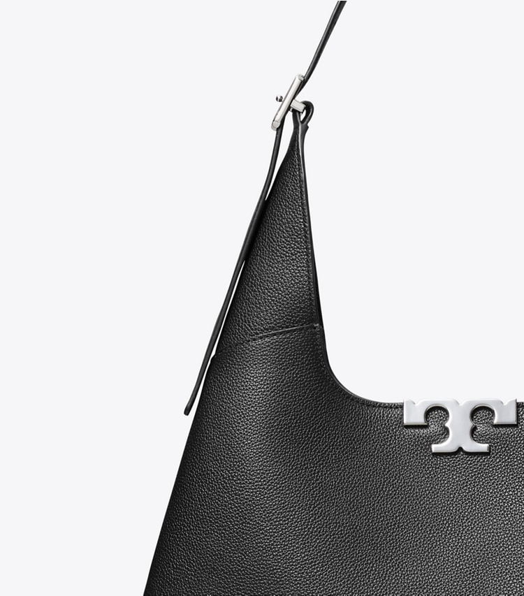 Tory Burch designer shoulder bags Eleanor Hobo Bag in BLACK detail