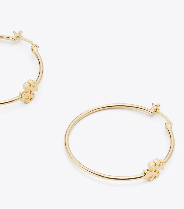 Tory Burch designer ohrringe Eleanor Hoop Earring in Tory Gold front