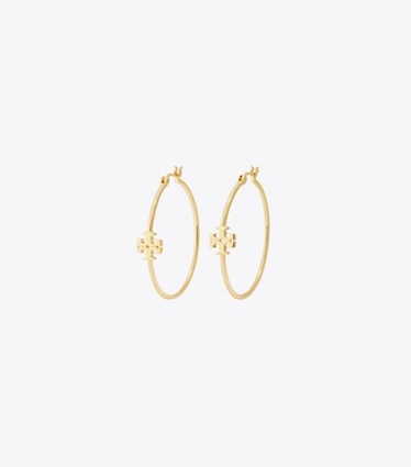 Tory Burch designer ohrringe Eleanor Hoop Earring in Tory Gold front
