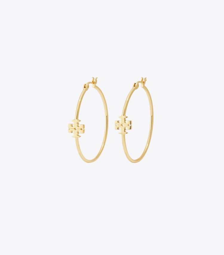 Tory Burch designer ohrringe Eleanor Hoop Earring in Tory Gold front
