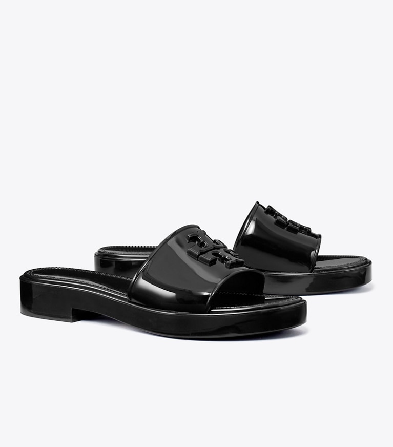 Tory Burch designer sandals Eleanor Jelly Sandal in PERFECT BLACK angle