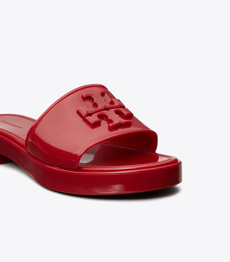 Tory Burch designer sandals Eleanor Jelly Sandal in TORY RED angle