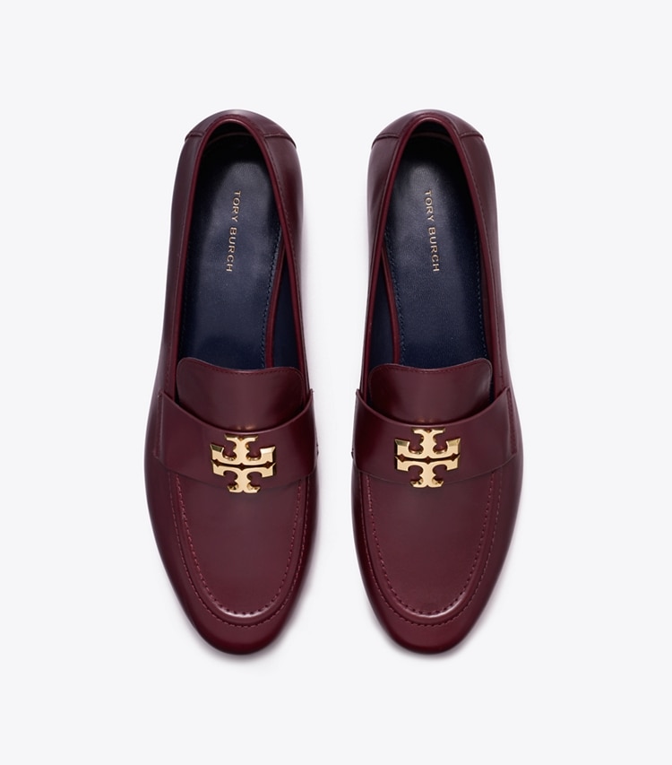 Tory Burch designer flats Eleanor Loafer, Wide in DARK CARMINE overhead