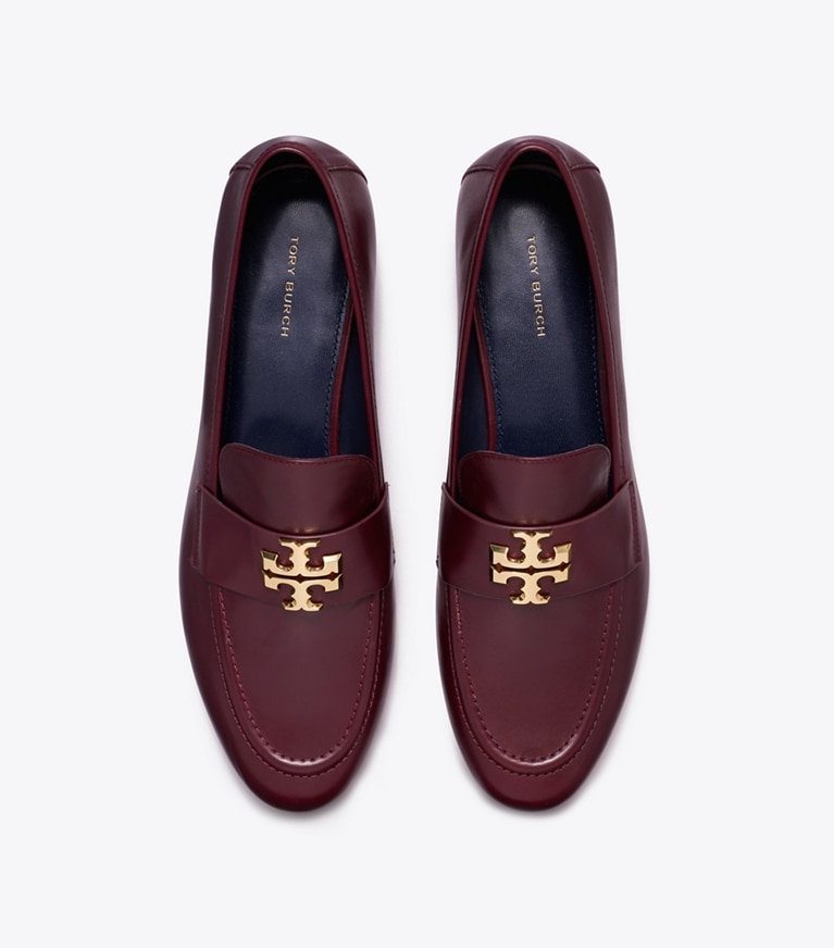 Tory Burch designer flats Eleanor Loafer, Wide in DARK CARMINE overhead
