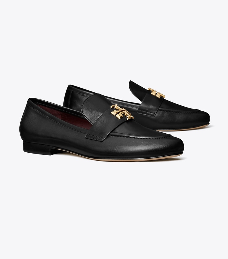 Tory Burch designer flats Eleanor Loafer in PERFECT BLACK angle