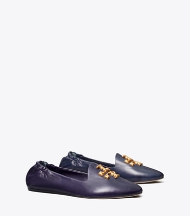 Tory Burch designer flats Eleanor Loafer in Royal Navy angle