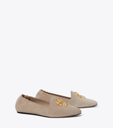 Tory Burch designer flats Eleanor Loafer in Classic Taupe angle