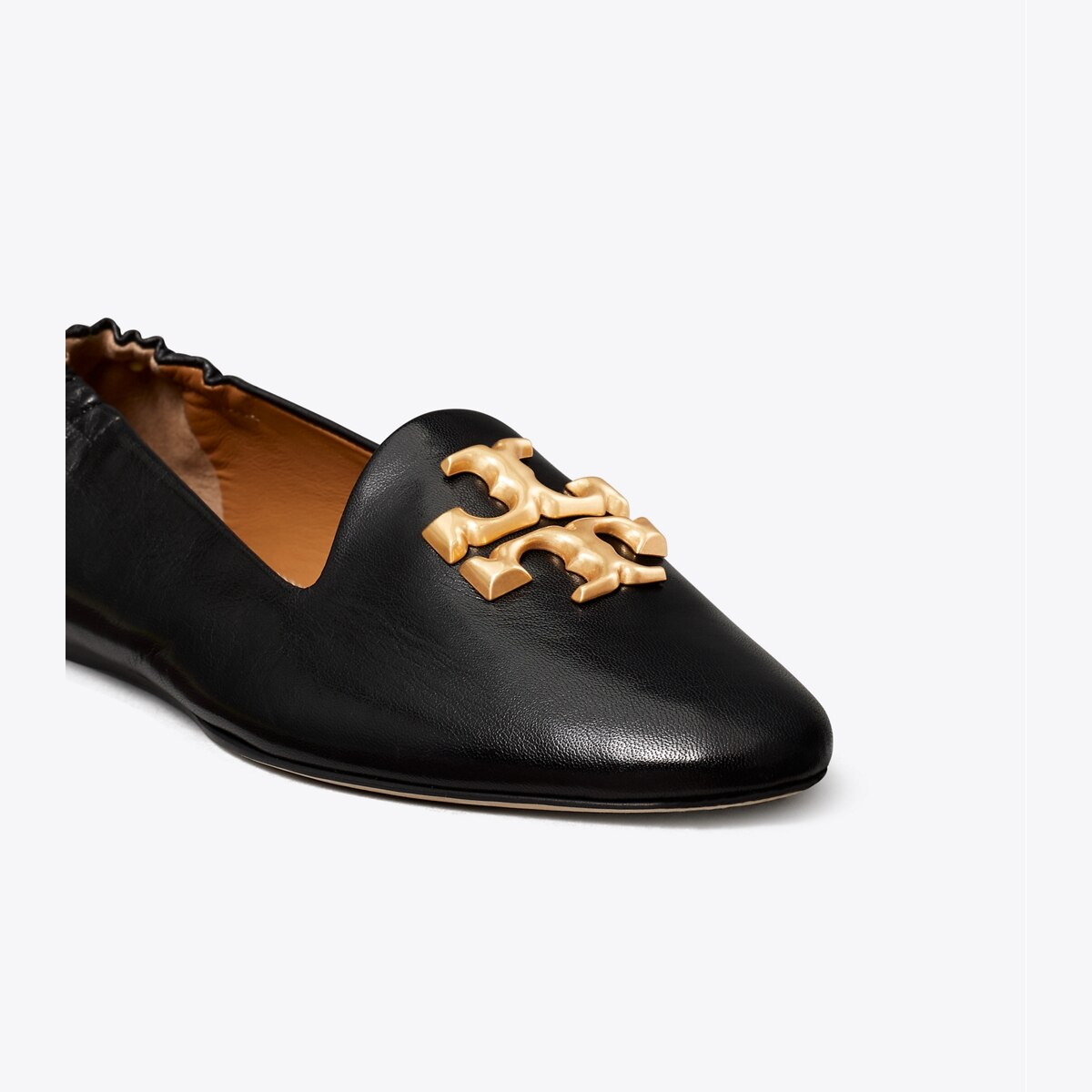 Tory Burch Black Leather Loafers with Gold Accent NIB Tory Burch 154099 Georgia Loafer Leather Flat Shoe  main image 2