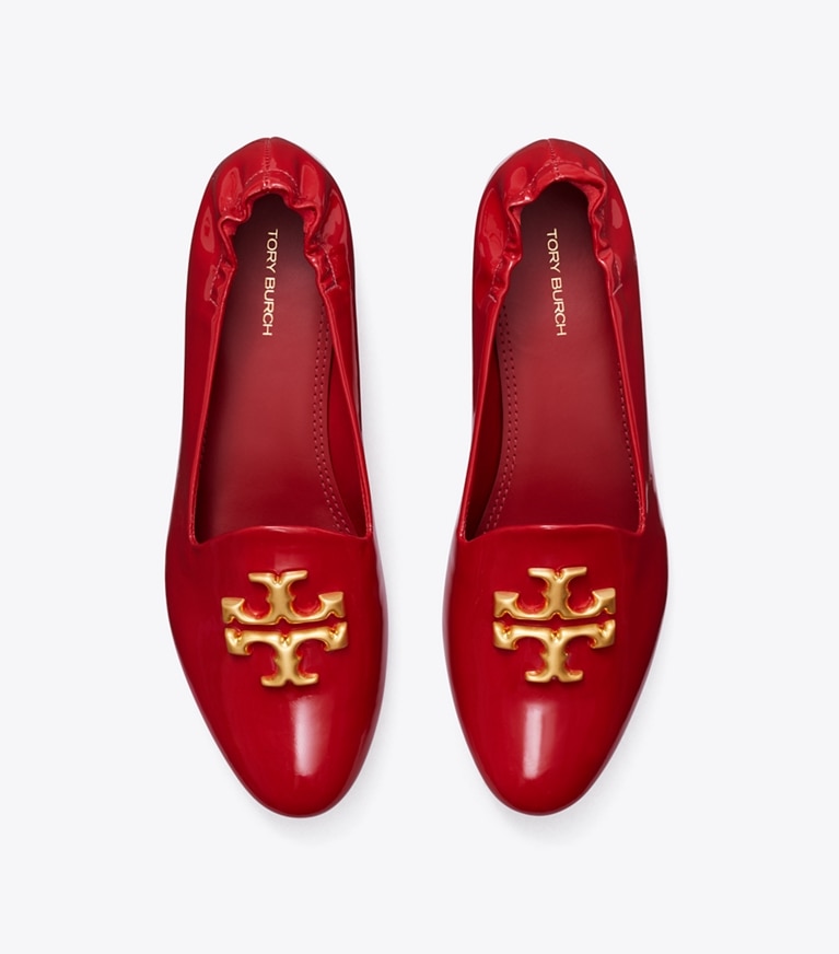 Tory Burch designer flats Eleanor Loafer in TORY RED overhead