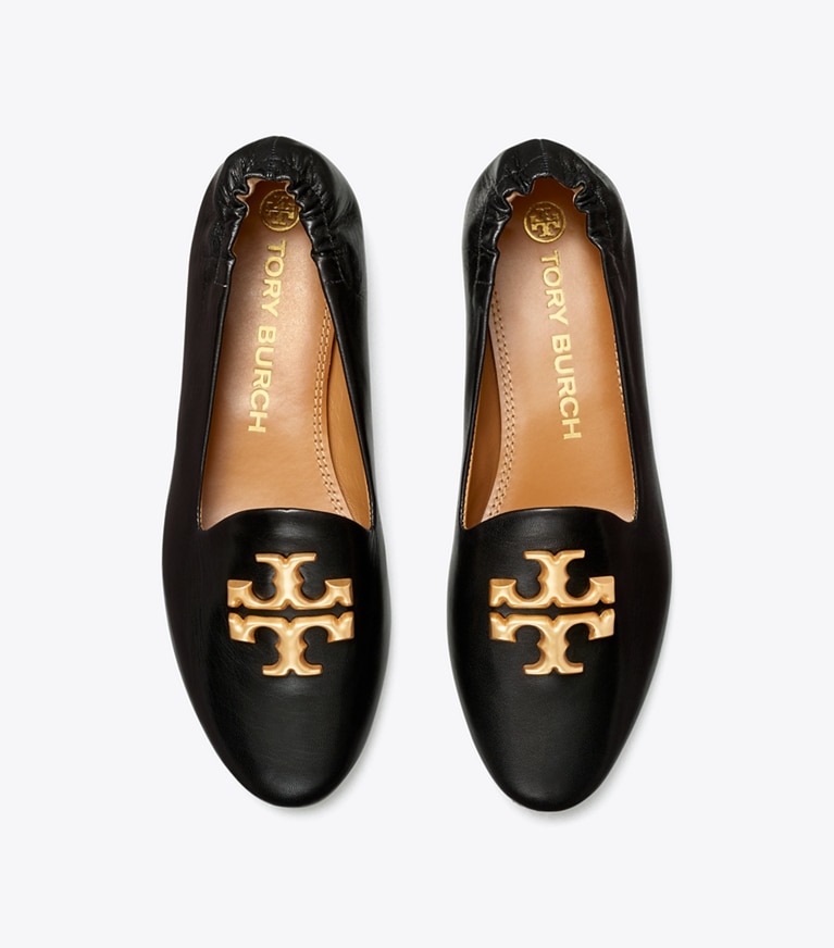 Tory Burch designer flats Eleanor Loafer in PERFECT BLACK angle