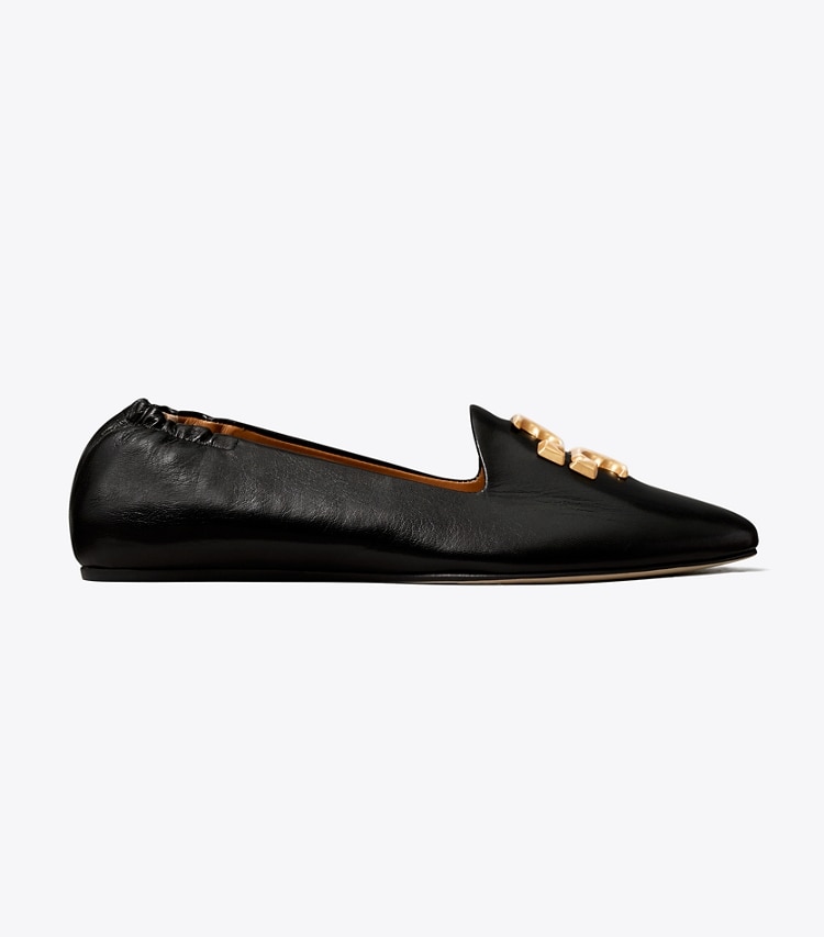 Tory Burch designer flats Eleanor Loafer in PERFECT BLACK side