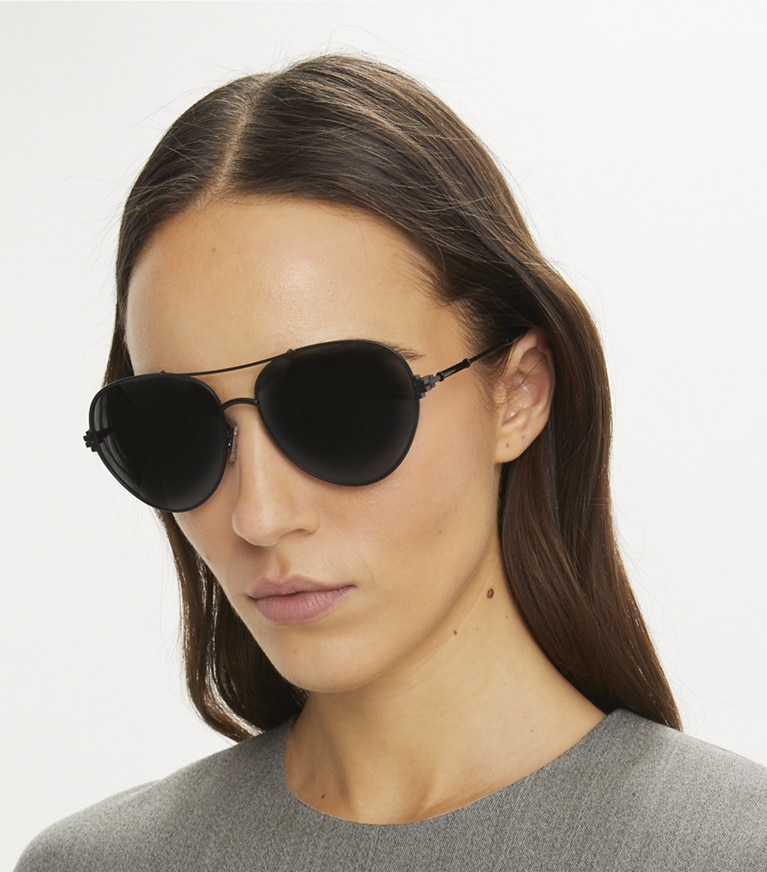 Tory burch discount women's aviator sunglasses