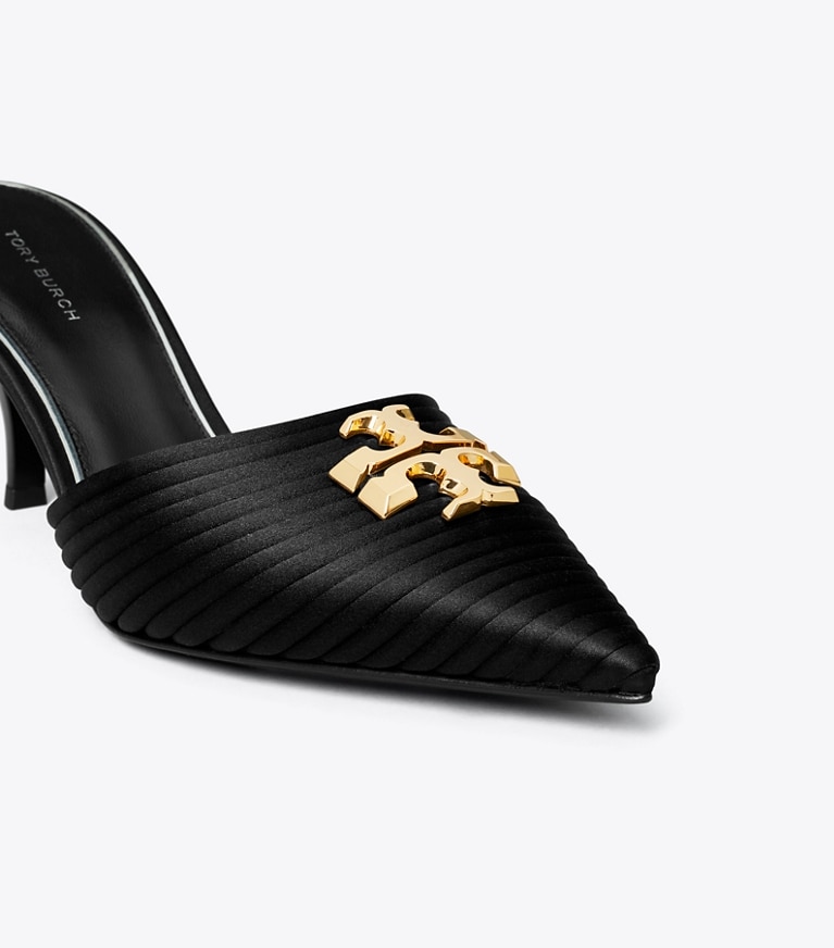 Tory Burch designer heels Eleanor Pantolette in 3D-Optik in PERFECT BLACK angle