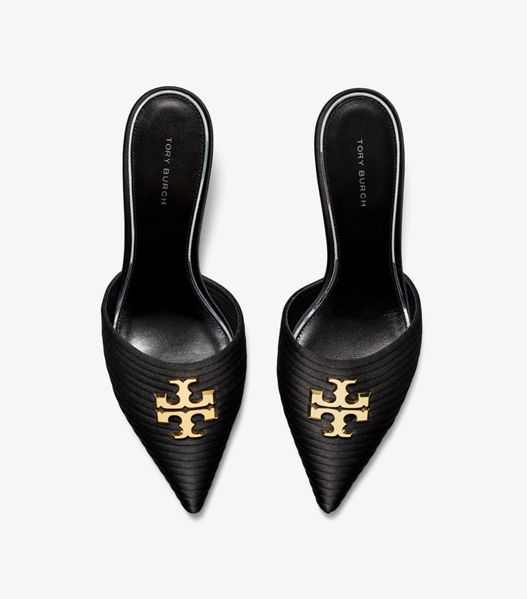 Tory Burch designer heels Eleanor Pantolette in 3D-Optik in PERFECT BLACK angle