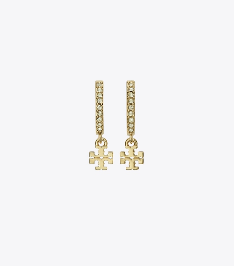 Tory Burch designer イヤリング＆ピアス エレノア パヴェ ハギーピアス in Tory Gold / Crystal ディテール