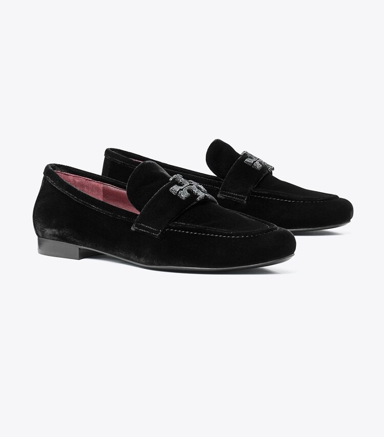 Tory Burch designer フラット エレノア パヴェ ローファー ワイド in PERFECT BLACK angle