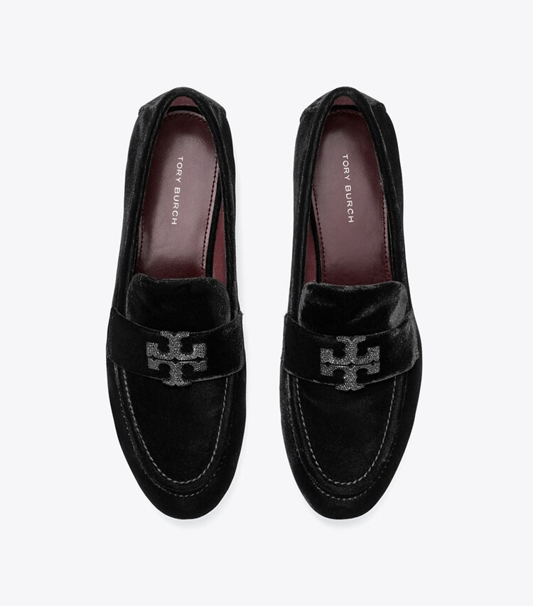 Tory Burch designer フラット エレノア パヴェ ローファー ワイド in PERFECT BLACK オーバーヘッド