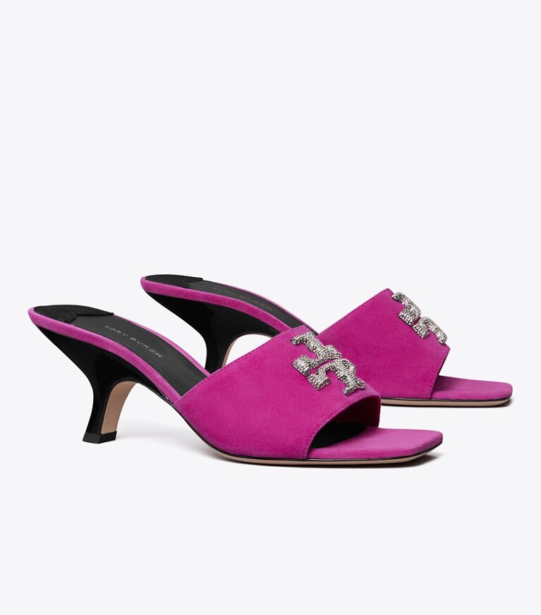 Tory Burch designer サンダル エレノア パヴェ ミュールサンダル in FUCHSIA angle