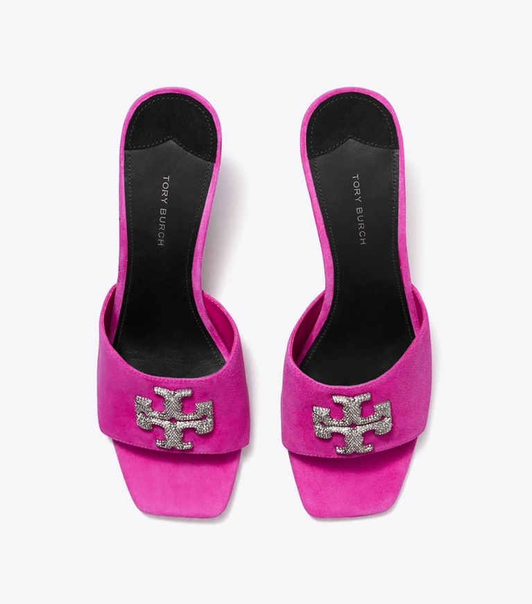 Tory Burch designer サンダル エレノア パヴェ ミュールサンダル in FUCHSIA angle