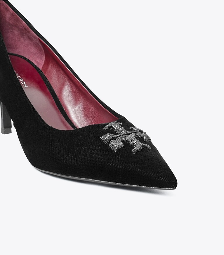 Tory Burch designer heels Eleanor Pavé-Pumps in PERFECT BLACK angle