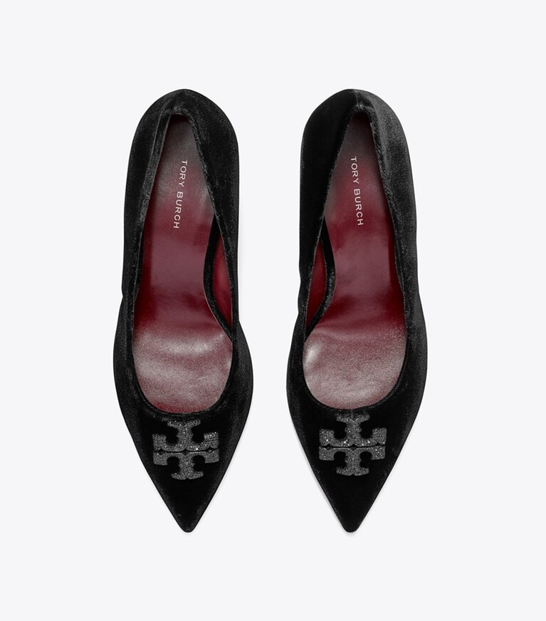 Tory Burch designer heels Eleanor Pavé-Pumps in PERFECT BLACK angle