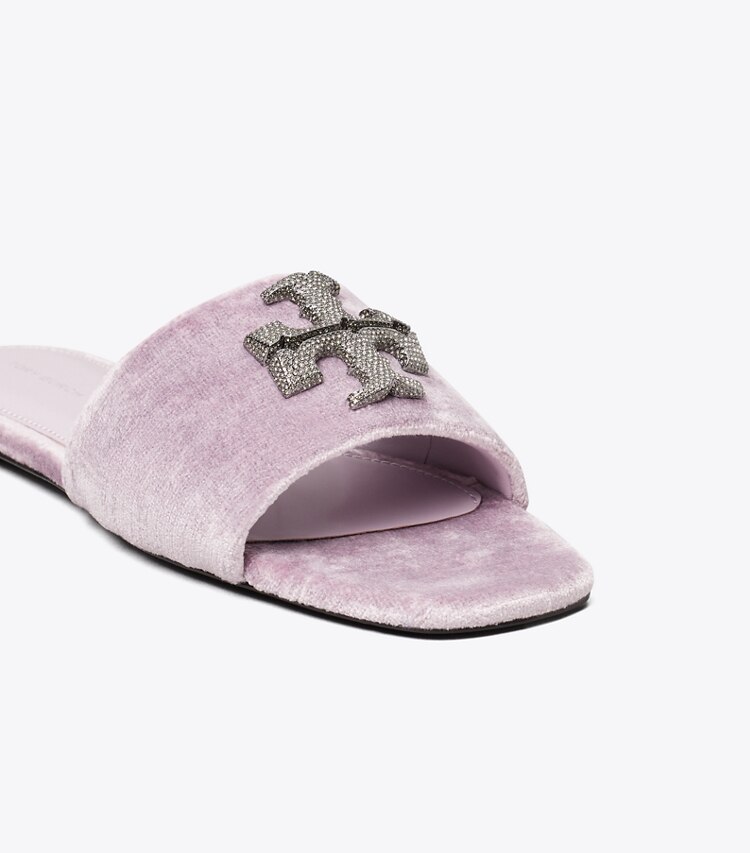 Tory Burch designer sandals Eleanor Pavé Slide in LILAC detail