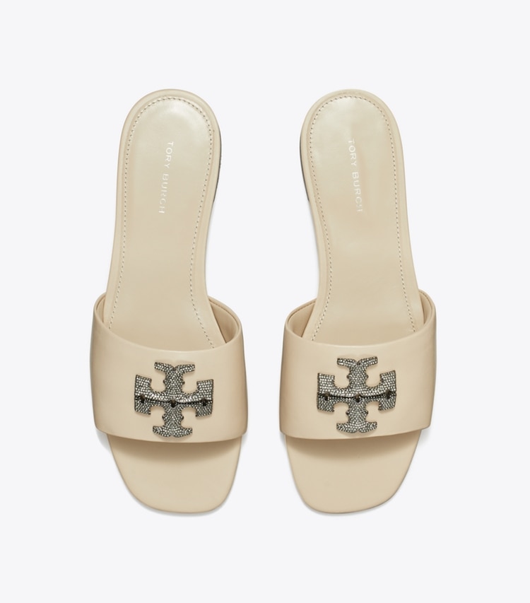 Tory Burch designer sandals Eleanor Pavé Slide in STONE GRAY overhead