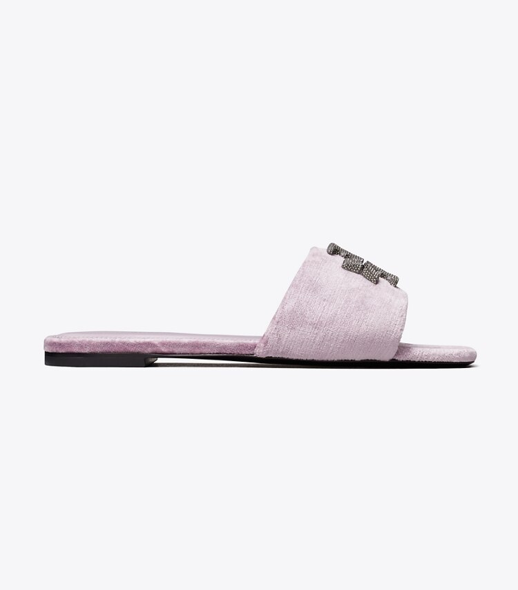 Tory Burch designer sandals Eleanor Pavé Slide in LILAC side