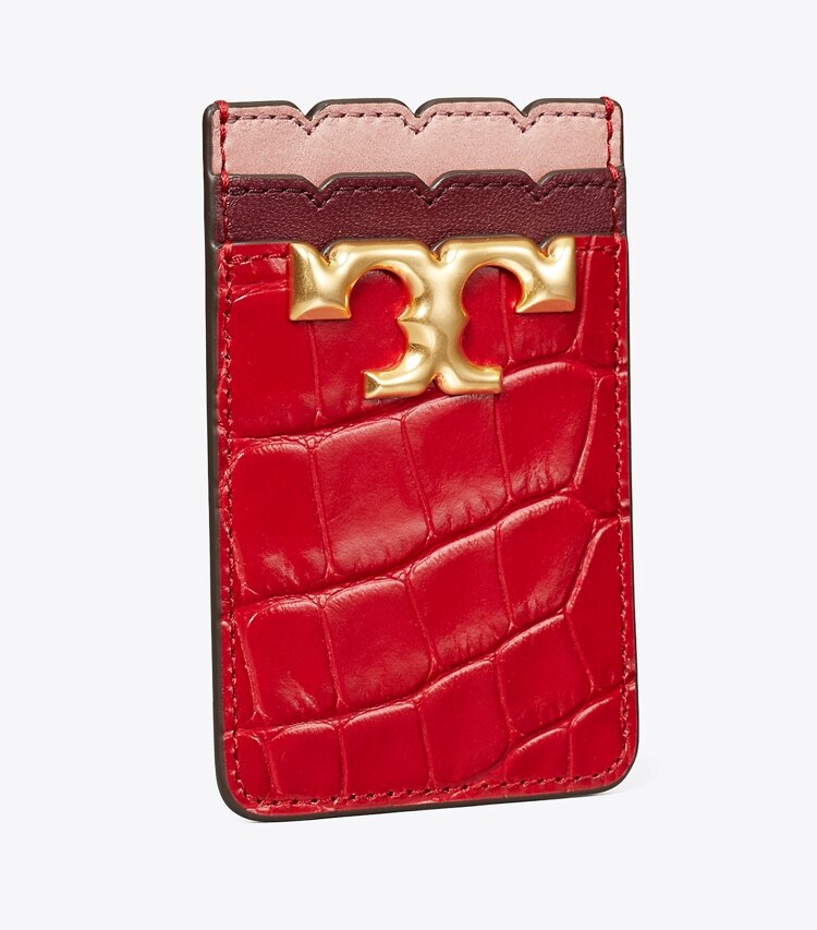 Tory Burch designer tech accessories Eleanor Phone Card Pocket in Redstone angle