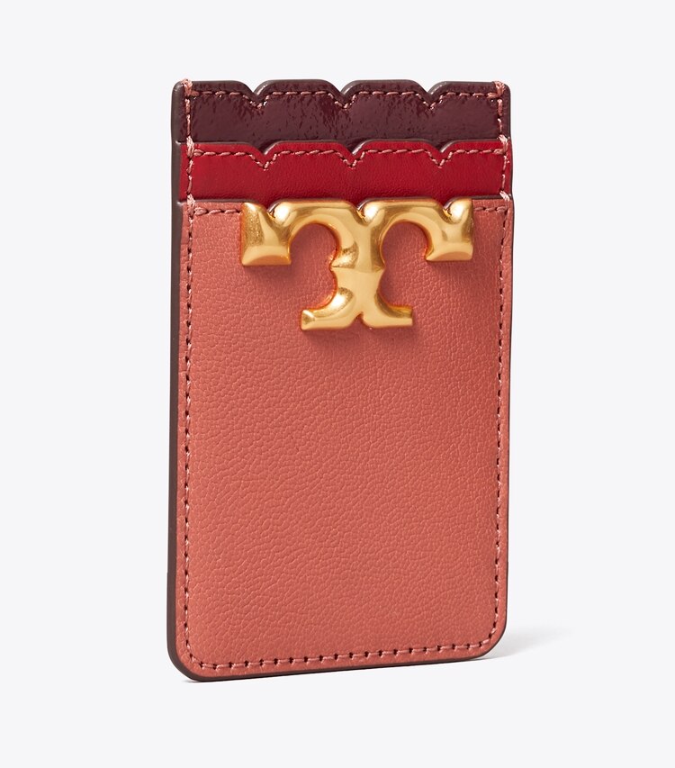 Tory Burch designer tech accessories Eleanor Phone Card Pocket in Toasted Pecan angle