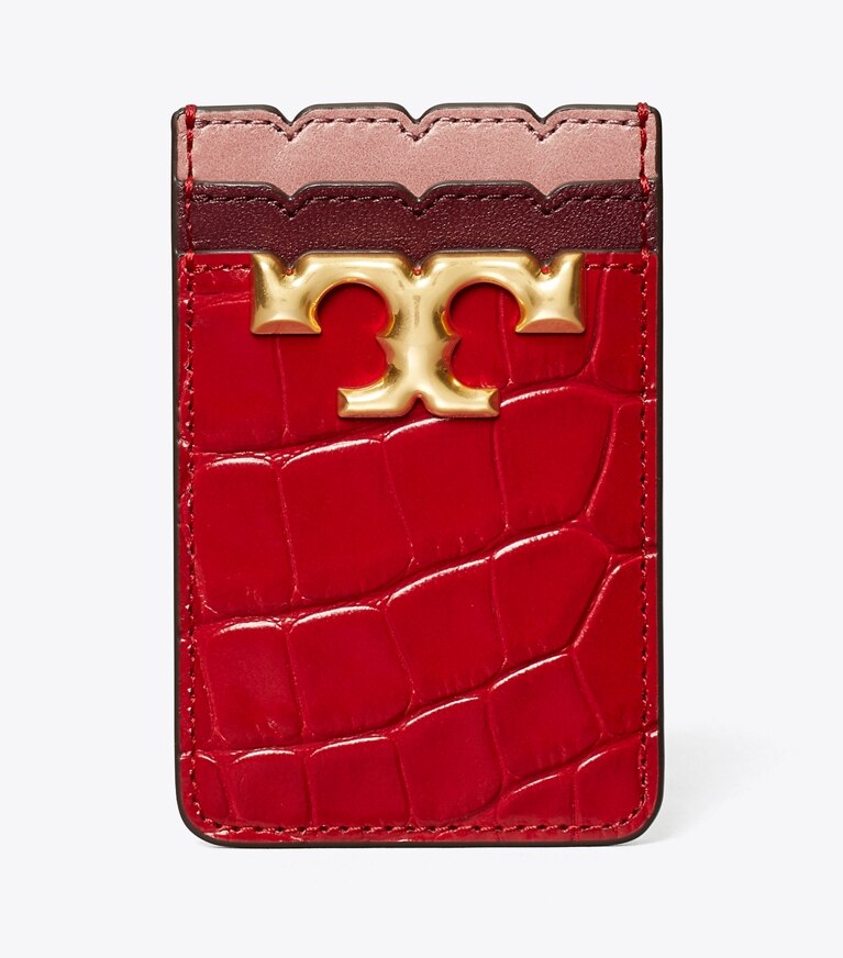Tory Burch designer tech accessories Eleanor Phone Card Pocket in Redstone phone