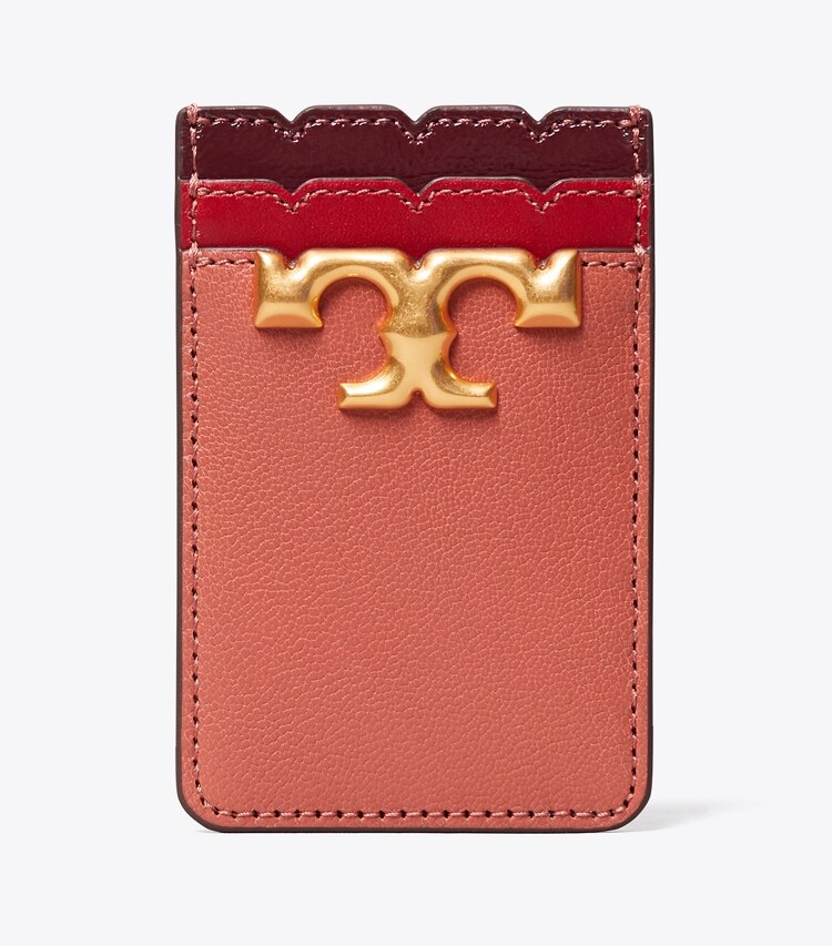 Tory Burch designer tech accessories Eleanor Phone Card Pocket in Toasted Pecan front