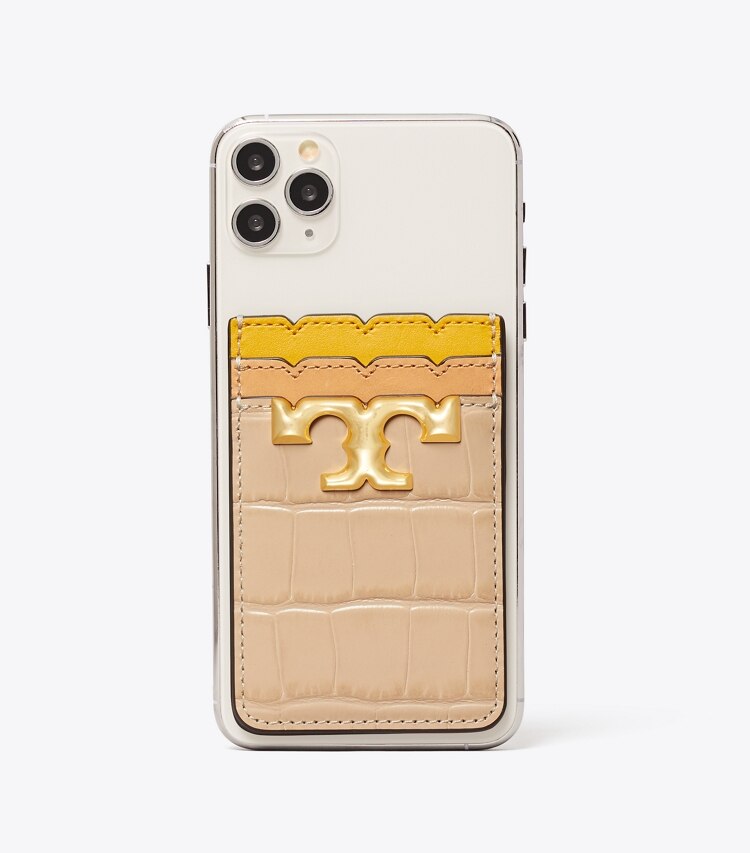 Tory Burch designer tech accessories Eleanor Phone Card Pocket in PERFECT SAND phone