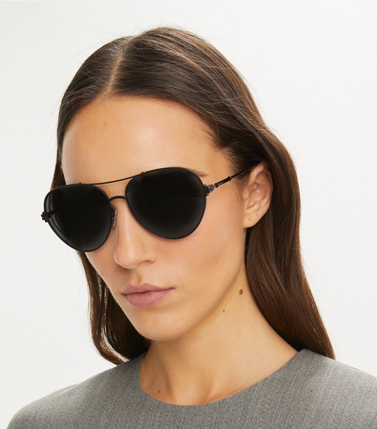Tory Burch designer sunglasses & eyewear Eleanor Pilot Eyeglasses in YELLOW GOLD front