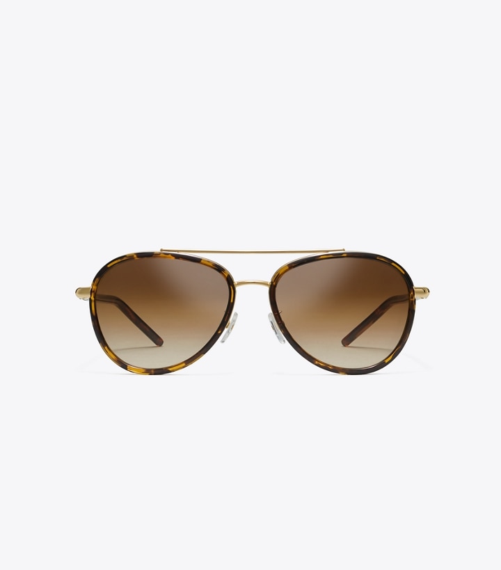 Eleanor Pilot Sunglasses: Women's Designer Sunglasses & Eyewear | Tory Burch