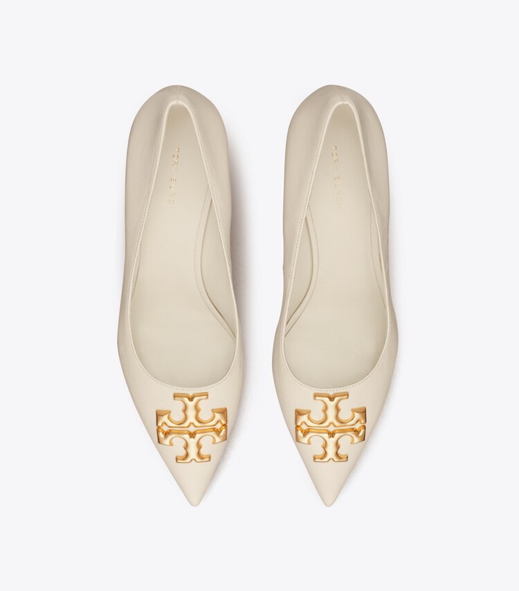 Tory Burch designer heels Eleanor Pump in NEW IVORY / GOLD overhead