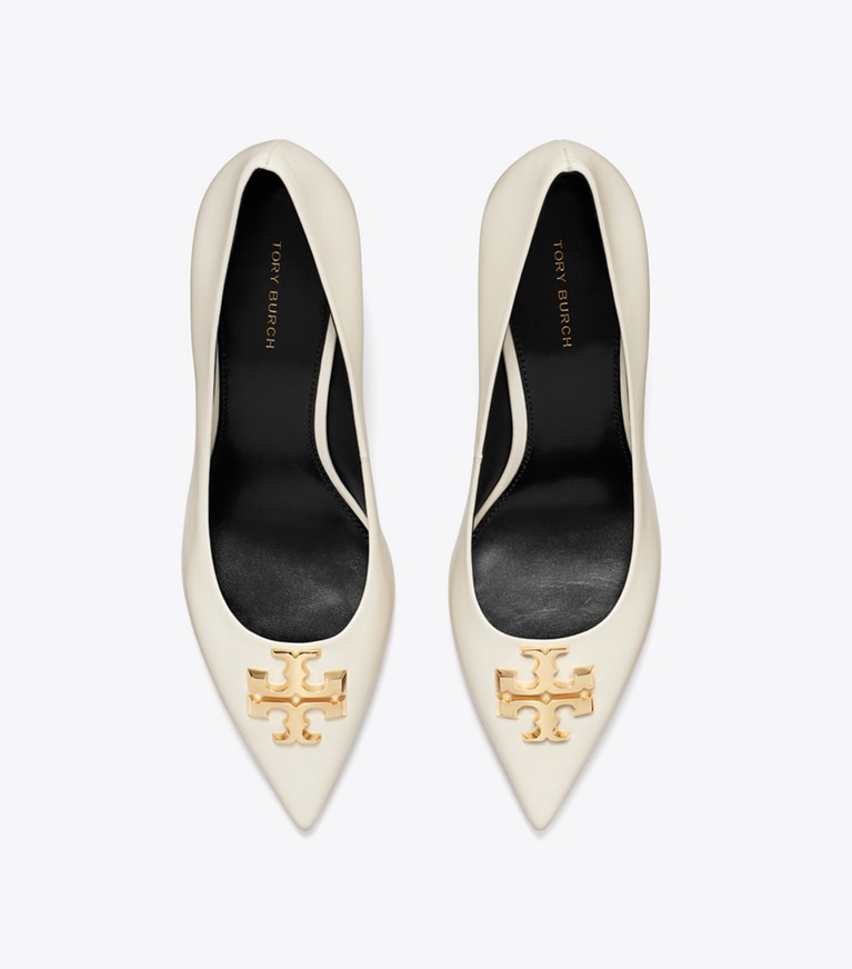 Tory Burch designer heels Eleanor Pump in LIGHT CREAM angle