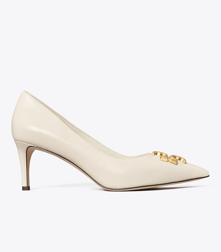 Tory Burch designer heels Eleanor Pump in NEW IVORY / GOLD side