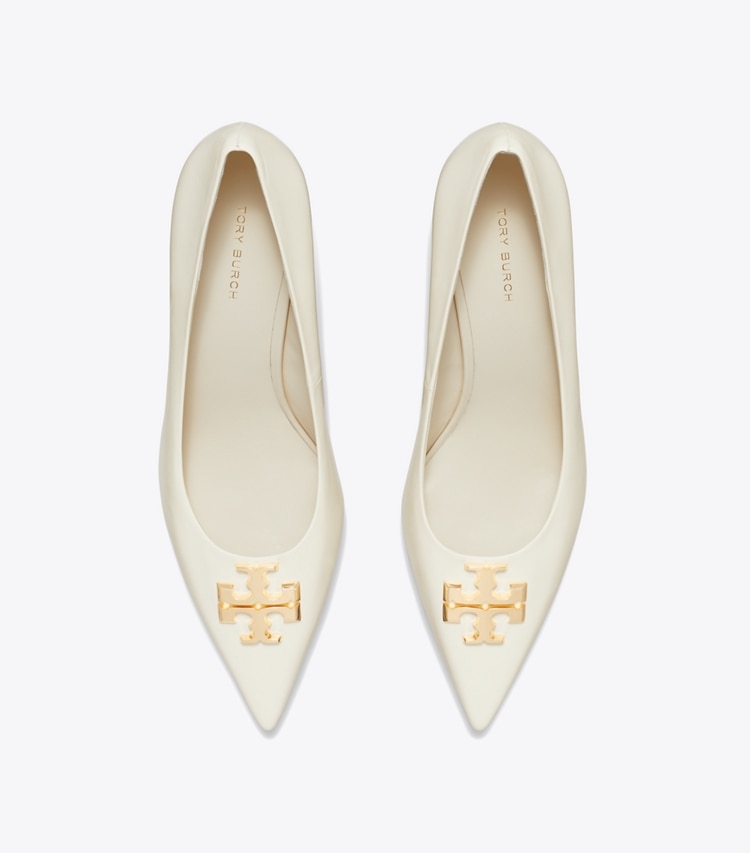 Tory Burch designer heels Eleanor Pumps in LIGHT CREAM / GOLD von oben