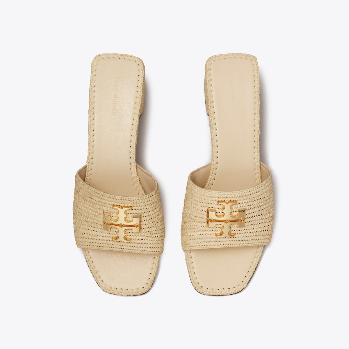 Tory Burch ミュールサンダル Eleanor Raffia Heeled Sandal: Women's Designer Sandals | Tory Burch