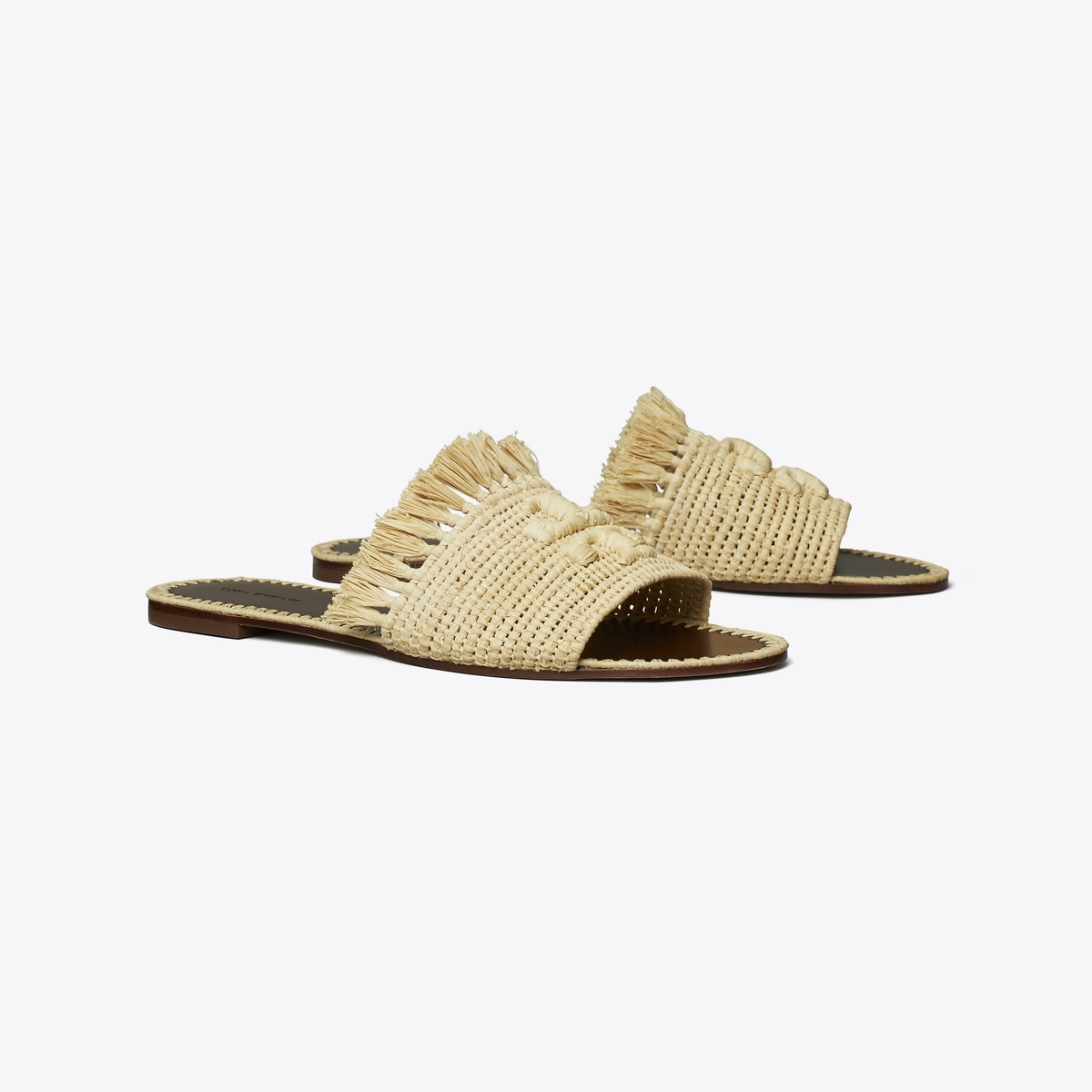 Eleanor Raffia Slide: Women's Designer Sandals 