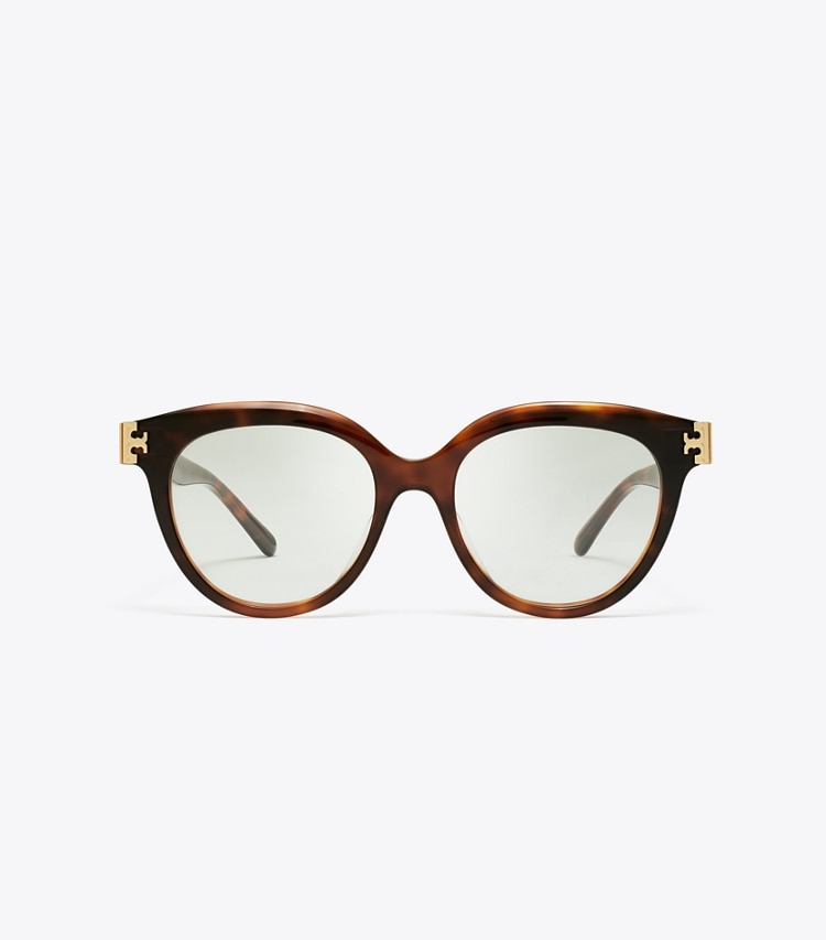 Tory Burch designer sunglasses & eyewear Eleanor Round Eyeglasses in GRADIENT TORTOISE front